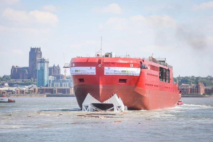 RSS Sir David Attenborough afloat