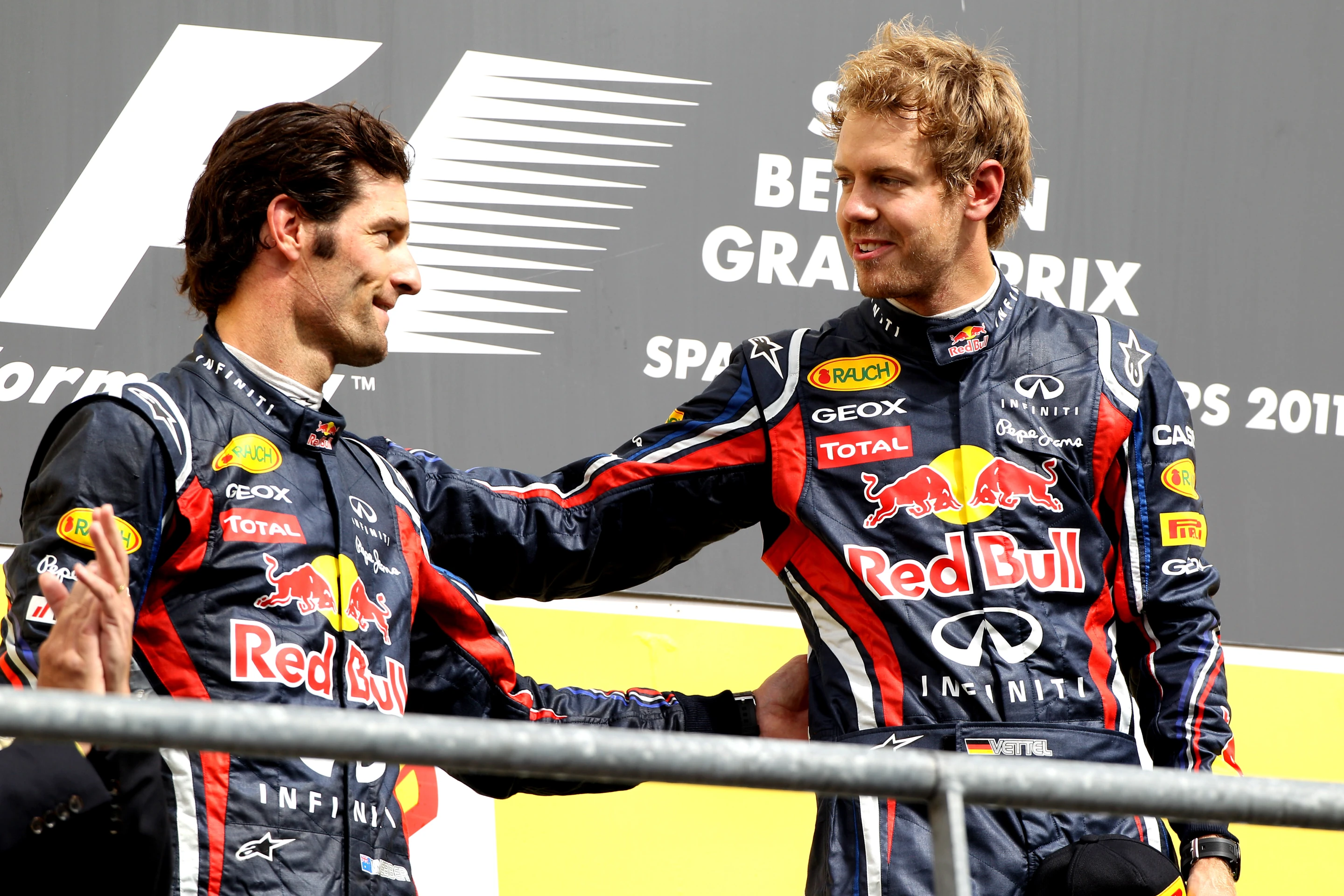 Webber and Vettel on the podium