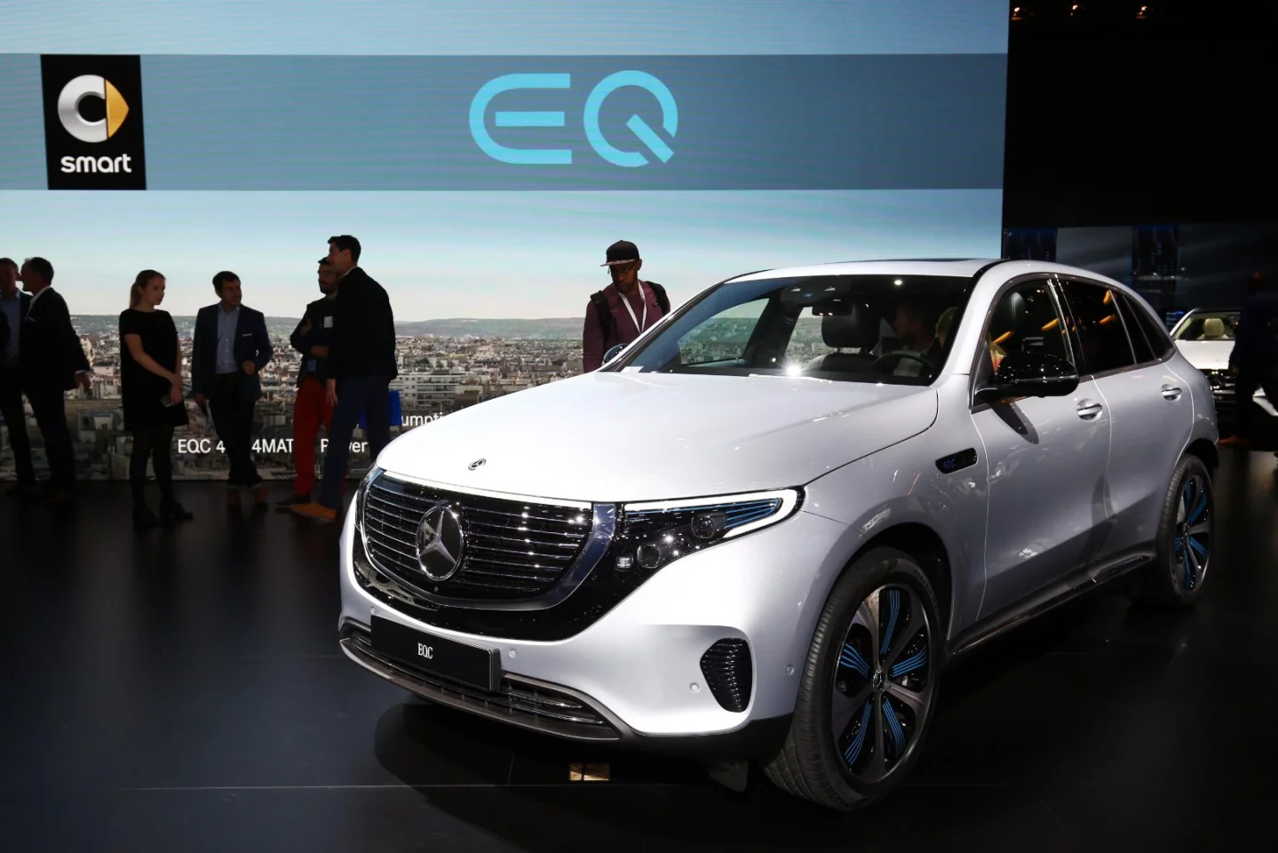 The Mercedes EQC has a 402-hp AWD powertrain with up to 280 miles (450 km) of range
