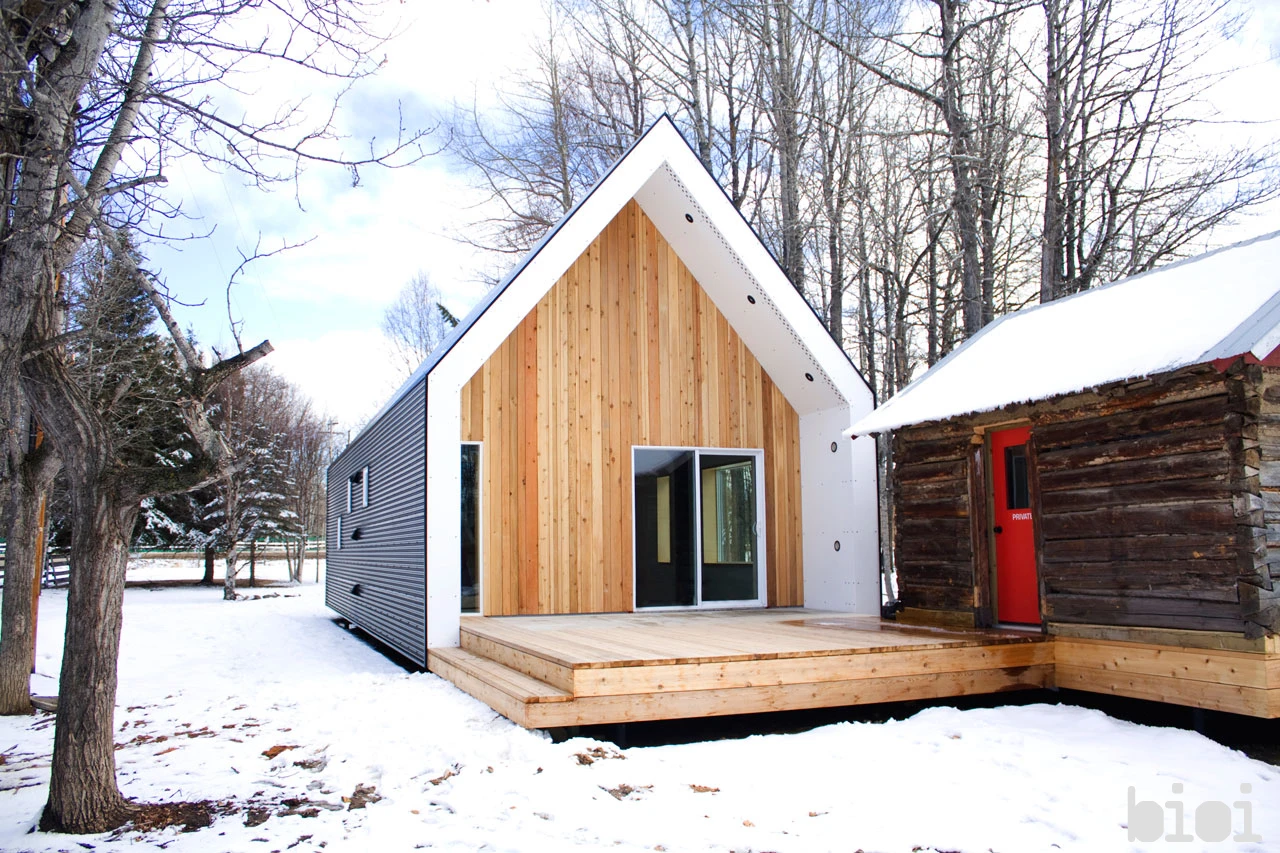 Canadian design studio Bioi recently completed this compact home in Warburg, Alberta after being given the challenge to create a contemporary and energy-efficient home for under US$100,000 (Photo by: Alison Anderson)