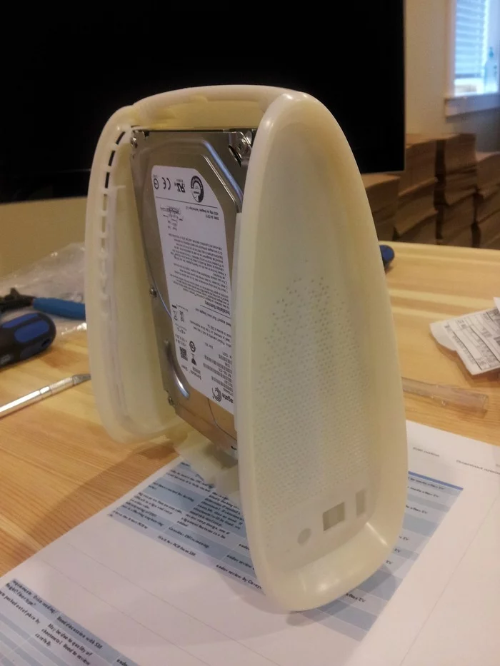 A prototype Space Monkey shell