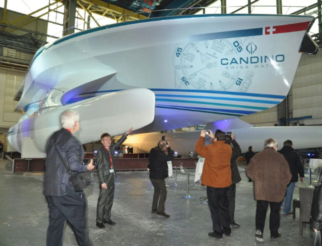 PlanetSolar: The world's largest solar boat at the unveiling on Feb. 25