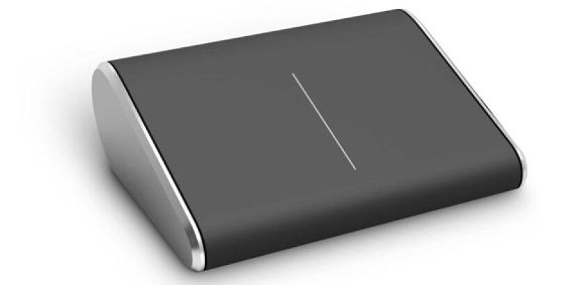 The Wedge Touch Mouse has a touch panel on its slanted front face