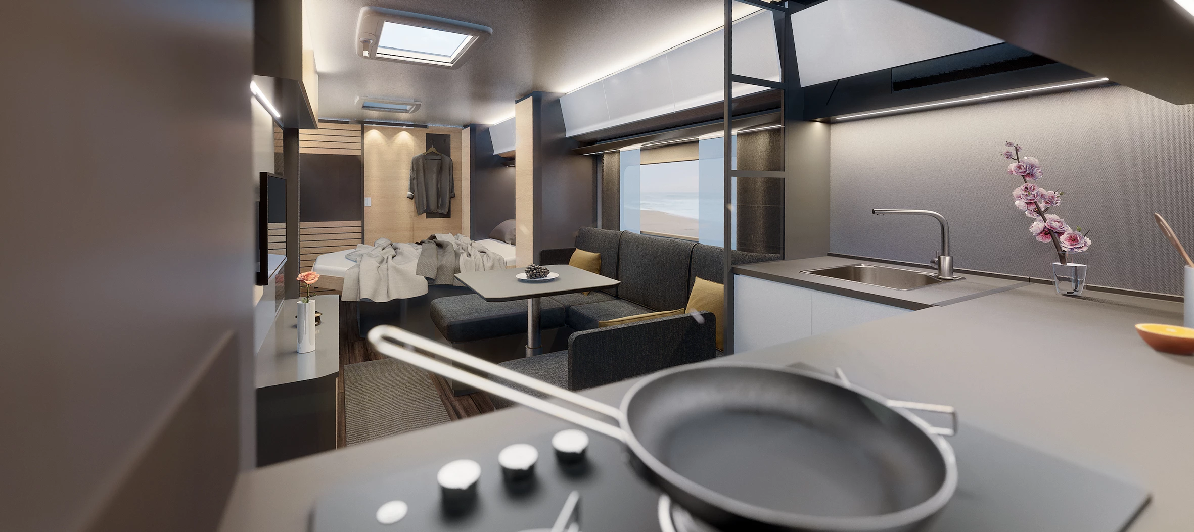 Hobby mixes neutral and natural colors to help create the Scandinavian-inspired feeling of coziness and well-being it sought