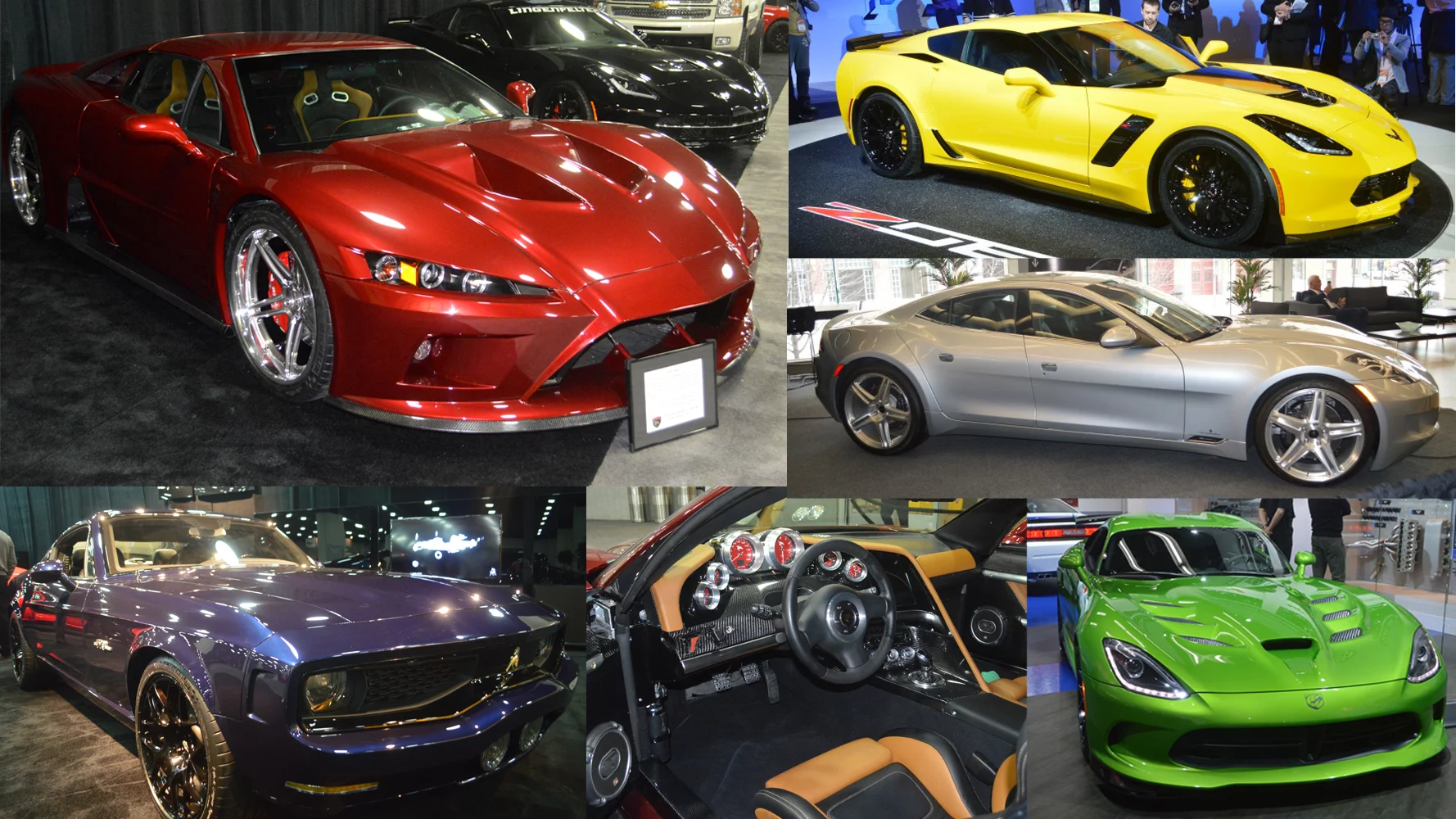 Some of the big V8s and curvy American bodies on display at this year's North American International Auto Show