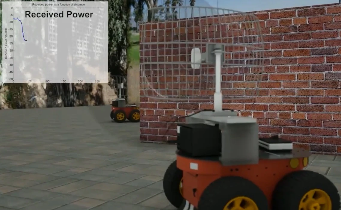 Working in pairs, the robots traverse the perimeter of an object or structure