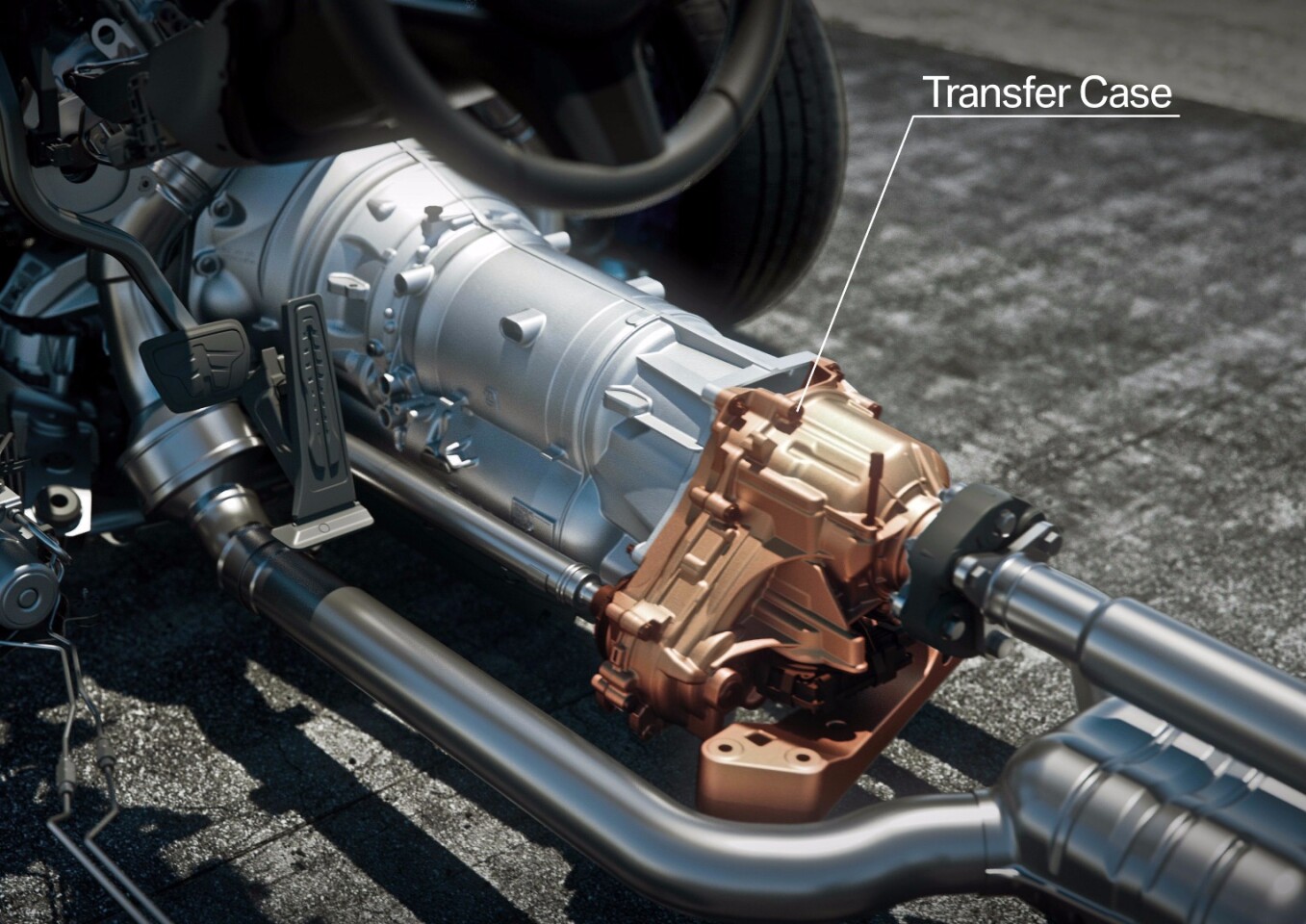 The transfer case in the BMW M5 is in charge of shuffling power between the axles