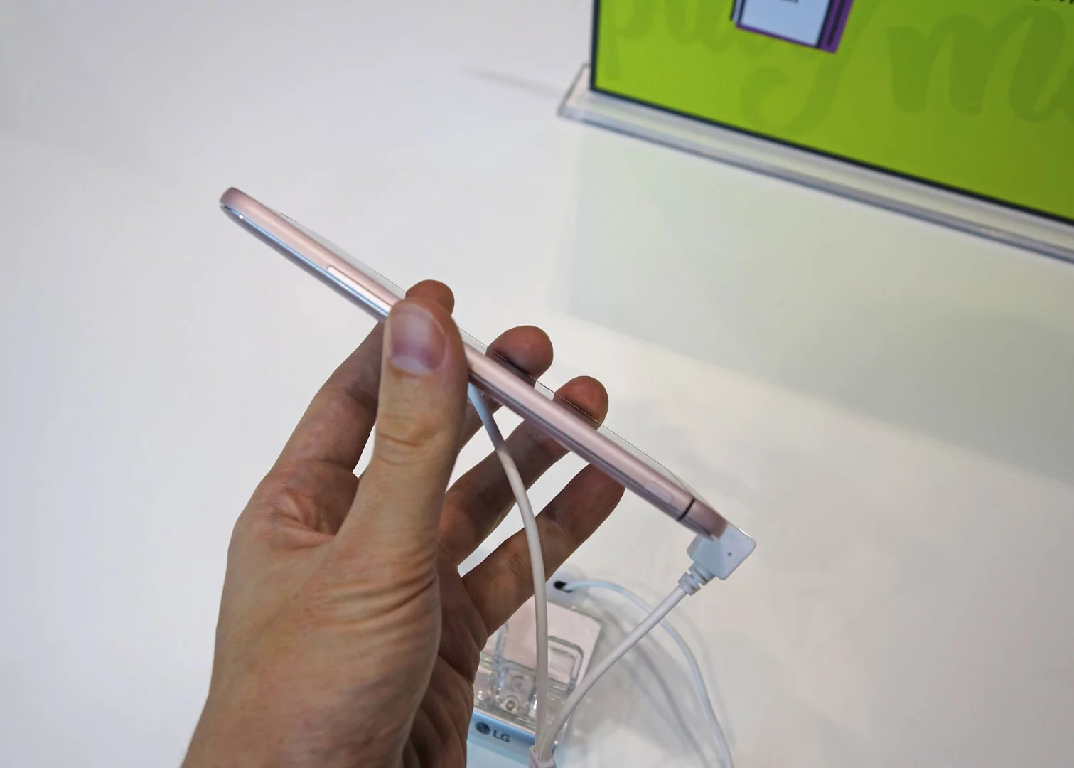 The LG G5 is 7.7 mm thick, some 20 percent thinner than its predecessor