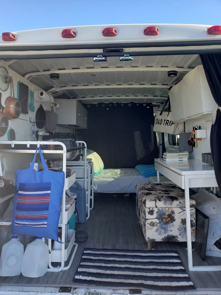 As well as the bed and kitchen, the pair decided to include a desk, cabinets and drawers