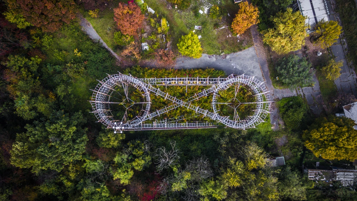 Abandoned rollercoaster in an amusement park in Greenland