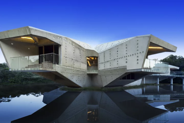 Designed by Charles Wright Architects, the Stamp House in Queensland, Australia, is a self-sustaining home that can withstand a Category 5 cyclone
