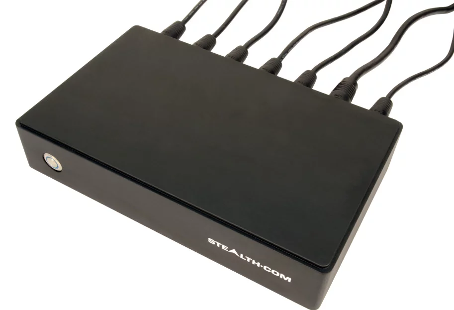 The Stealth with its cables connected