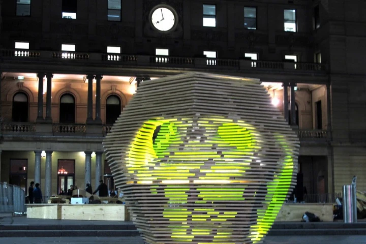 The Digital Origami Emergency Shelter was inspired by a single water molecule and is made from 100 percent recyclable materials (image by LAVA)