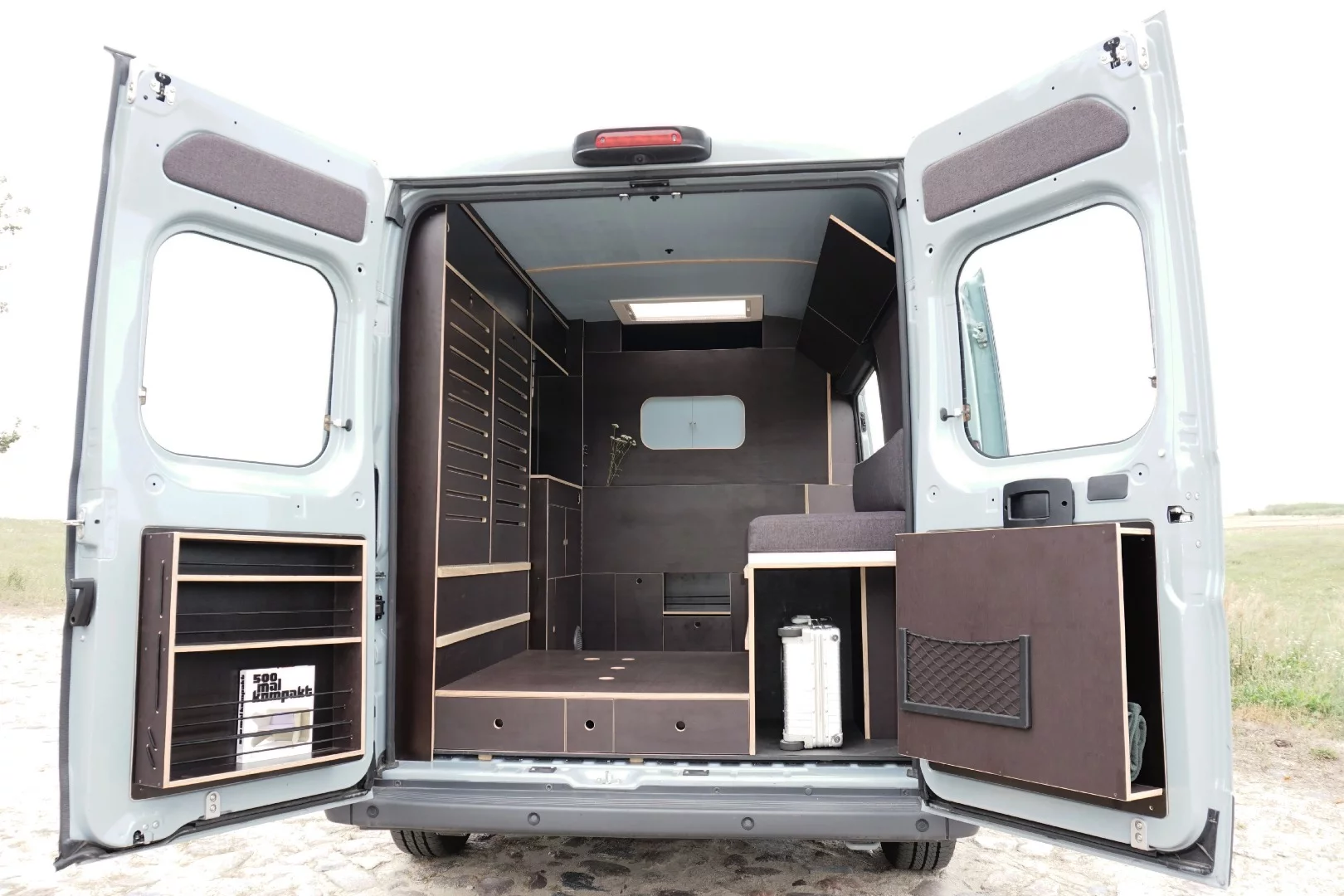 The interior cabinetry can be removed within minutes, allowing the van to be used to transport larger goods