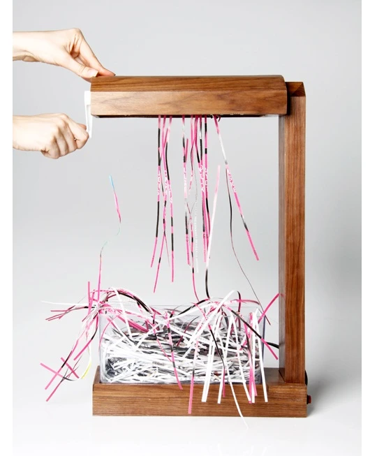 When you grow bored of the light curtain you finish the shredding ready for a new design