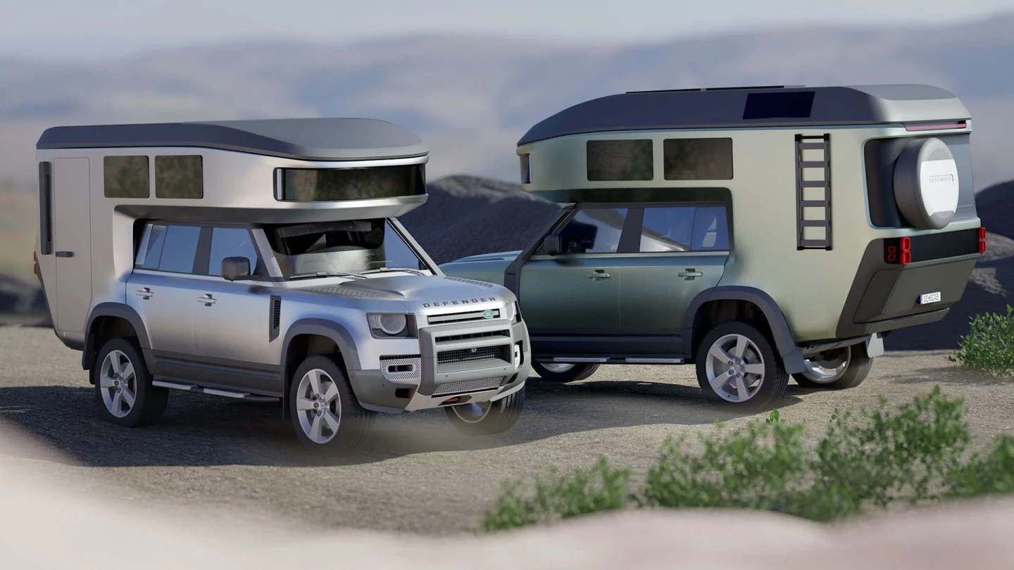 GehoCab designs this Fiete module to match the new Land Rover Defender seamlessly and take advantage of the 4x4's fully capable all-terrain platform