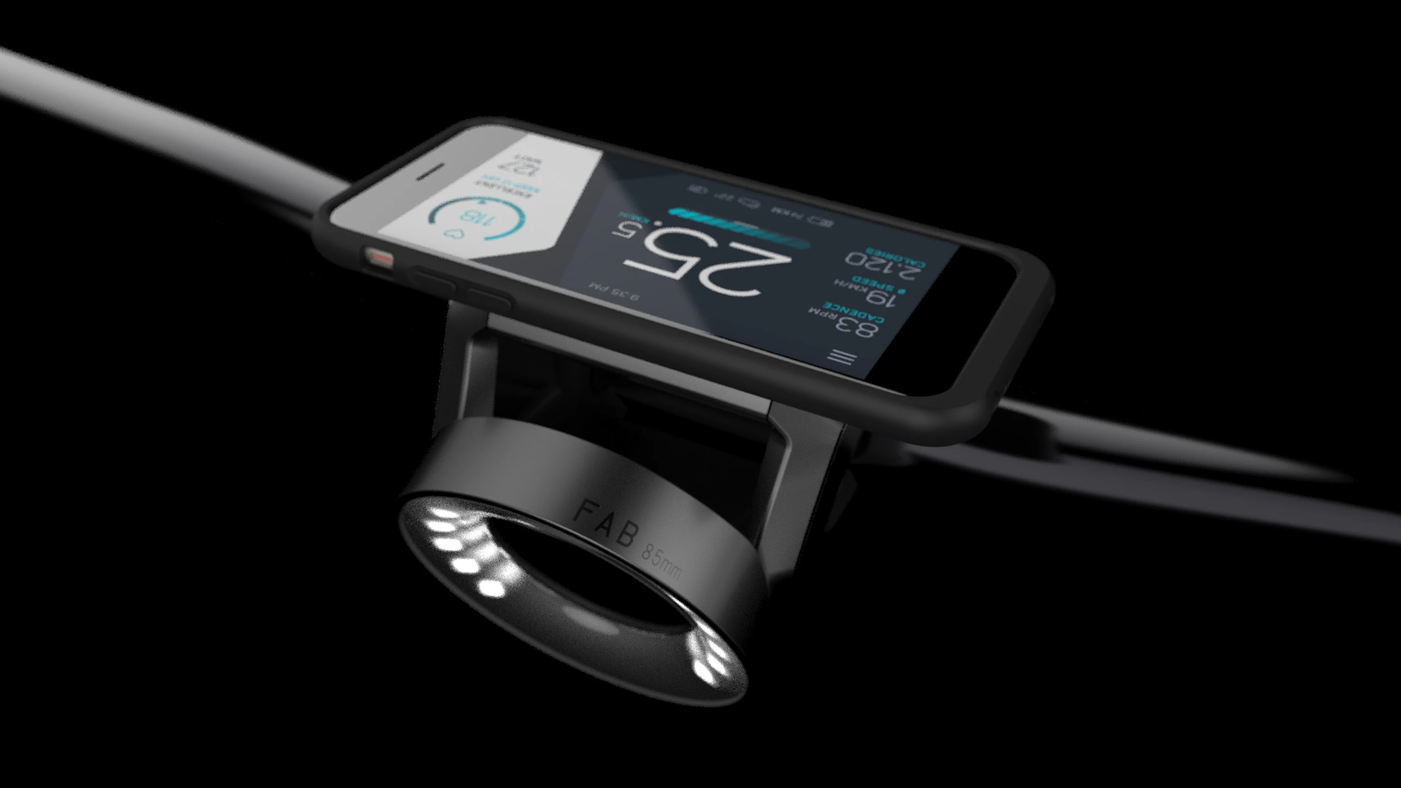 integrated into the hub is an LED headlight, an electronic horn, and sensors including an accelerometer, barometer, altimeter and ambient light sensor