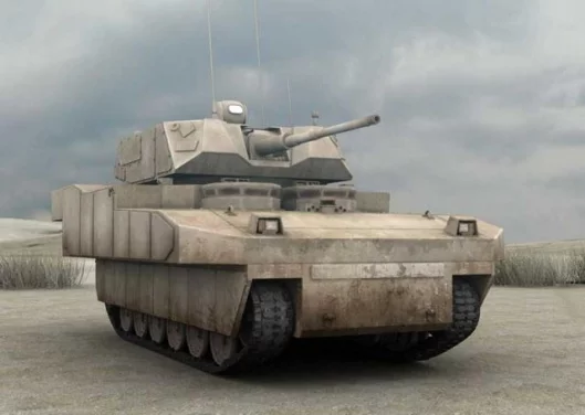 An FCS Manned Ground Vehicle -- in this case the Infantry Carrier Vehicle