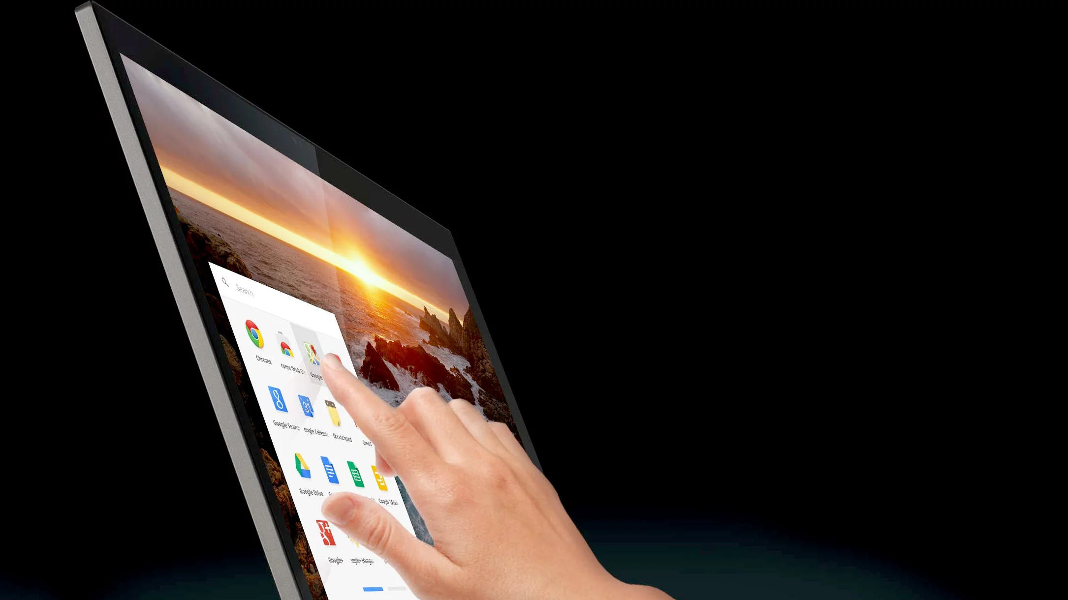 The Chromebook Pixel's screen supports multitouch