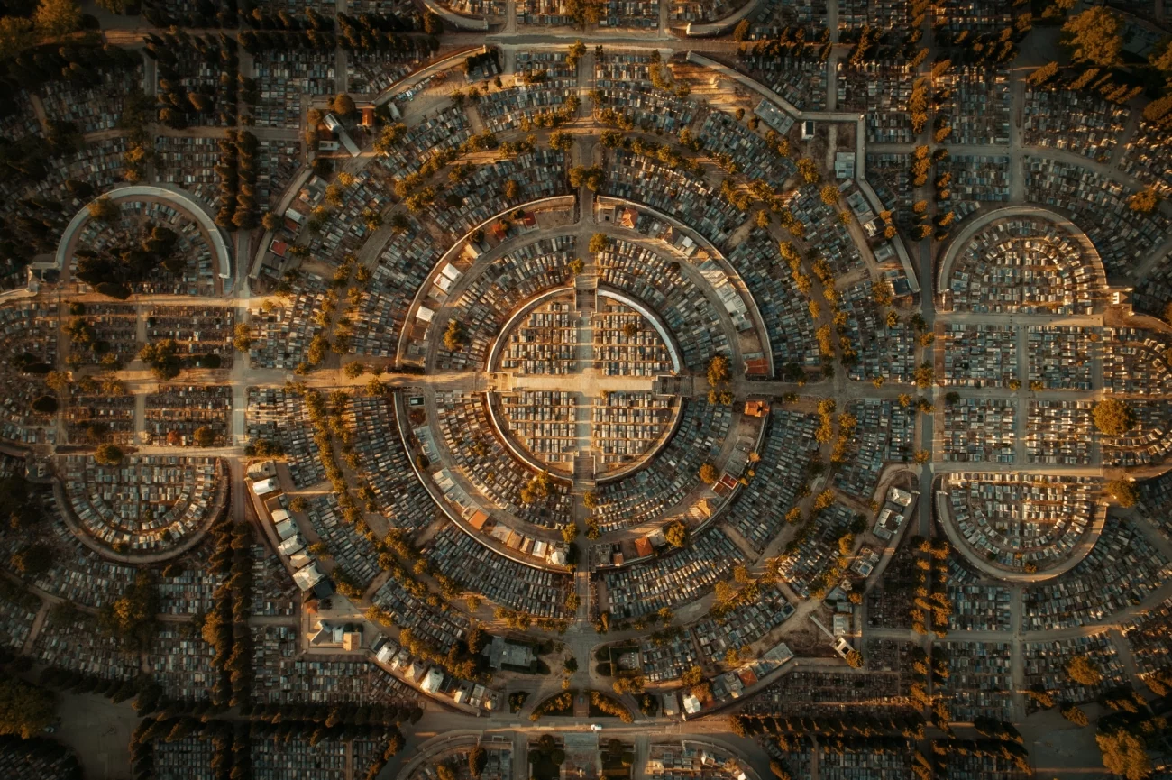 A Commended entry in the Urban category. The Metropolis of the Dead, taken in Madrid, Spain