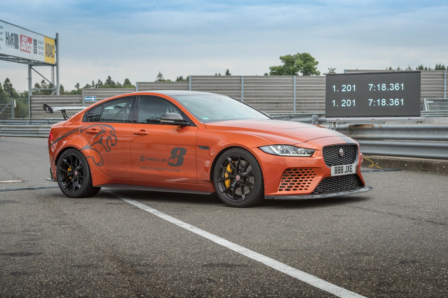 With its rear seats replaced by a roll cage, the Project 8's back doors lead nowhere