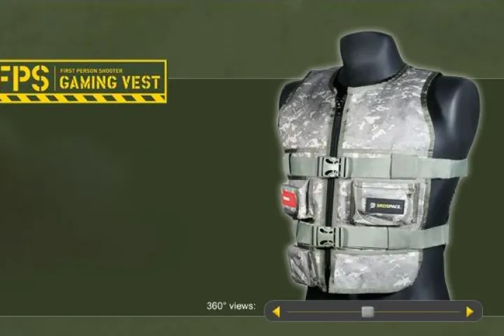 The 3rd Space FPS Gaming Vest uses pneumatic air pockets to simulate physical blows when gaming