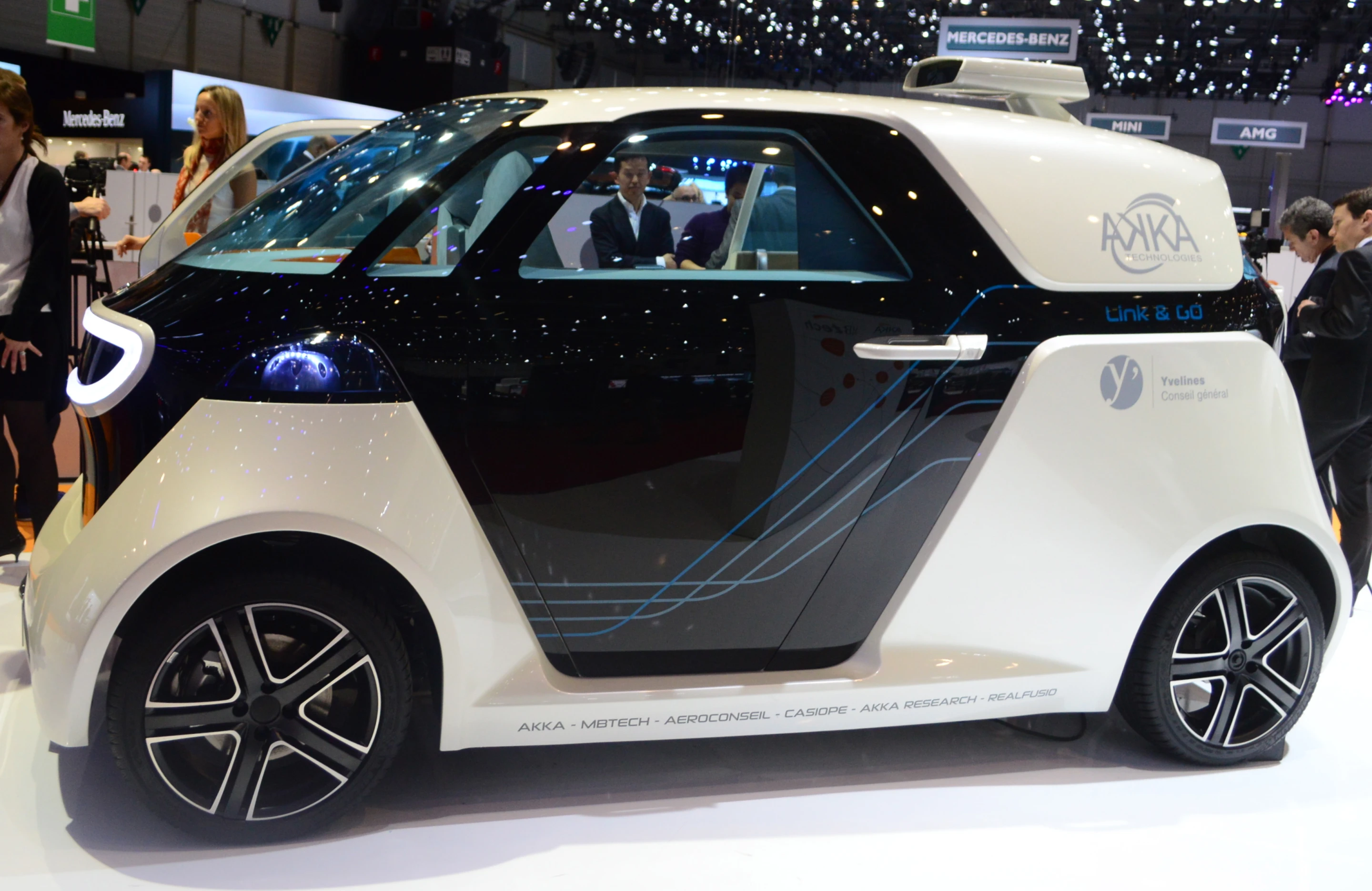 The original AKKA Link & Go autonomous car at the 2014 Geneva Motor Show