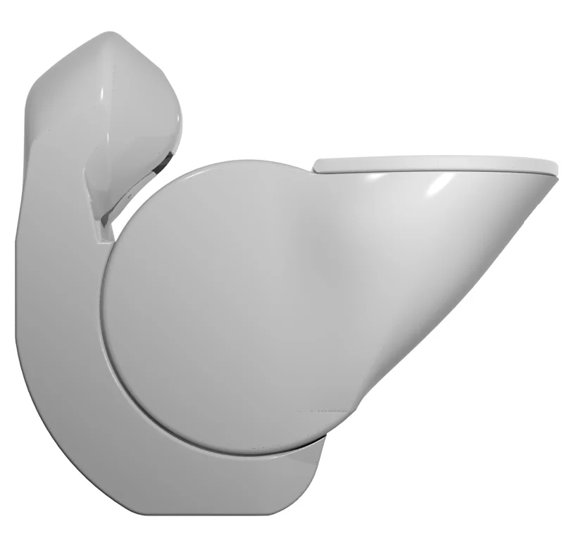 The folding bowl contains an inbuilt U bend that disengages from the waste pipe
