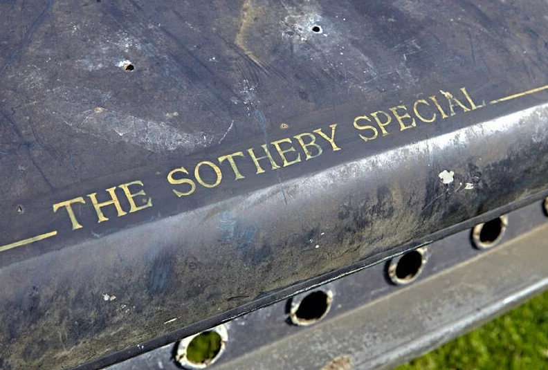 This rare "Sotheby Special"; a fiberglass-body sitting atop an Aston Martin DBS V8 chassis