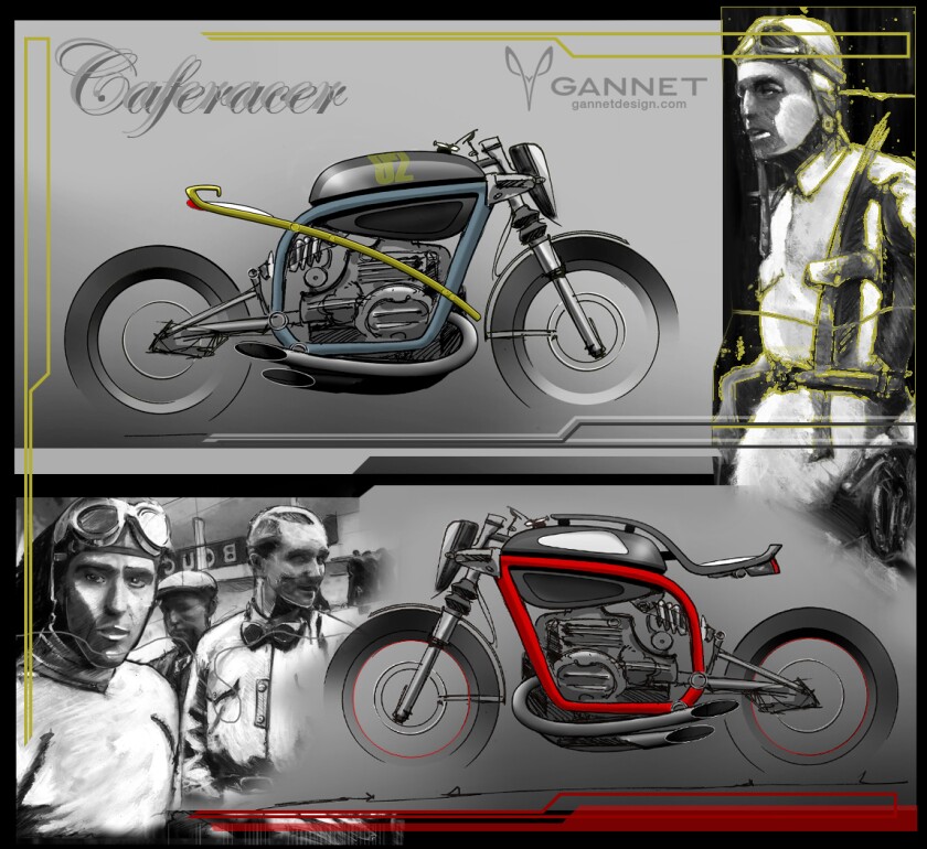 Gannet Design's re-imagining of the possibilities of the BMW boxer twin motorcycle with a retro twist