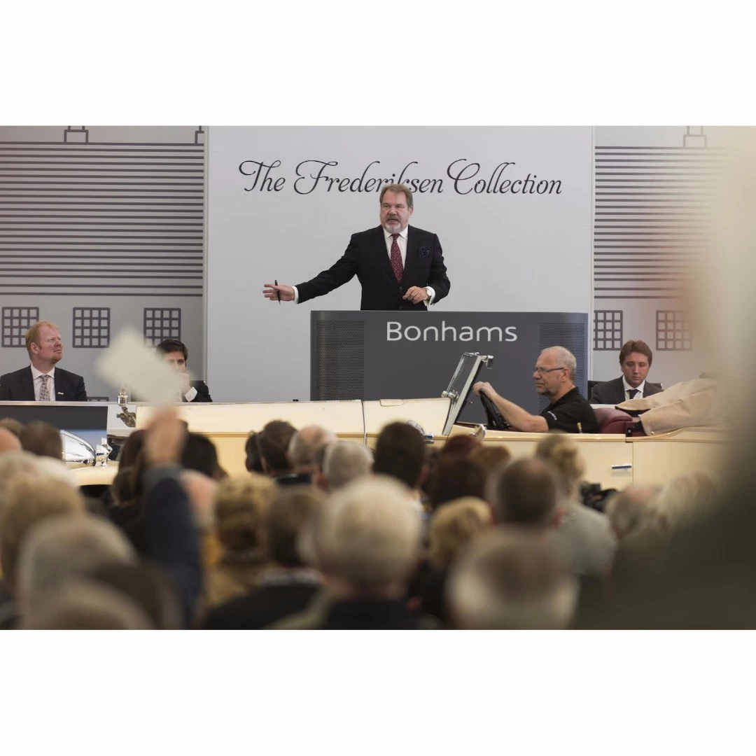 Malcolm Barber presiding over Bonham's sale of the Frederiksen Collection