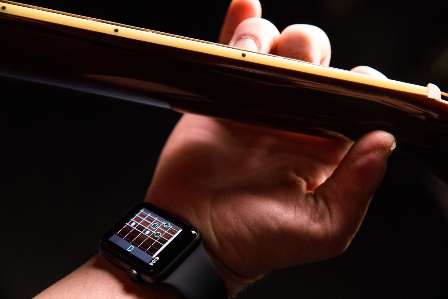 The Wristruments app serves as a metronome, instructor, sheet music and song library, and instrument tuner