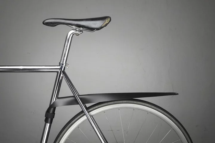 The Musguard is a bicycle mudguard that detaches from the bike and rolls up when not in use