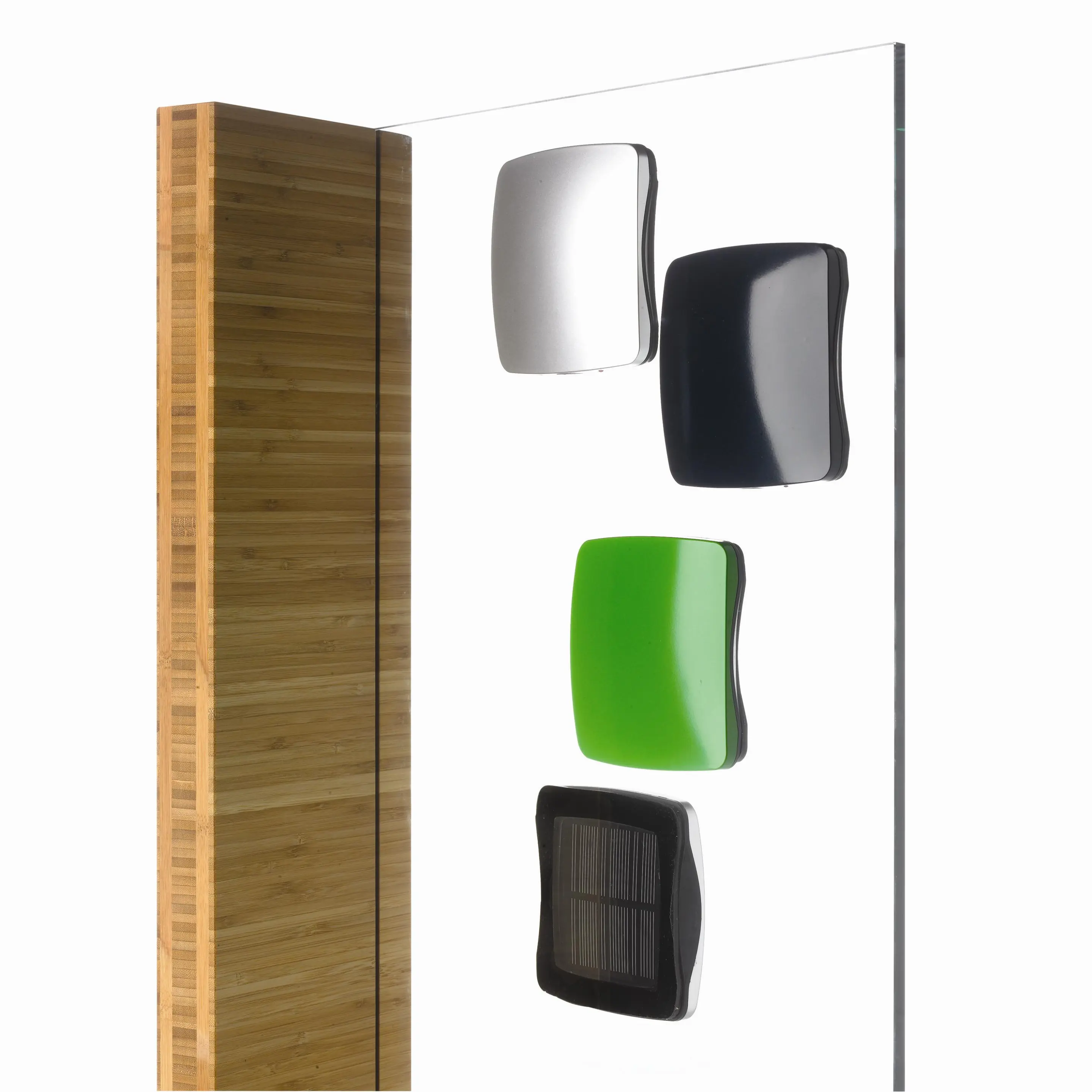 On the base of the device are a full-size USB port and a mini-USB port for connecting portable devices in need of a clean energy battery boost
