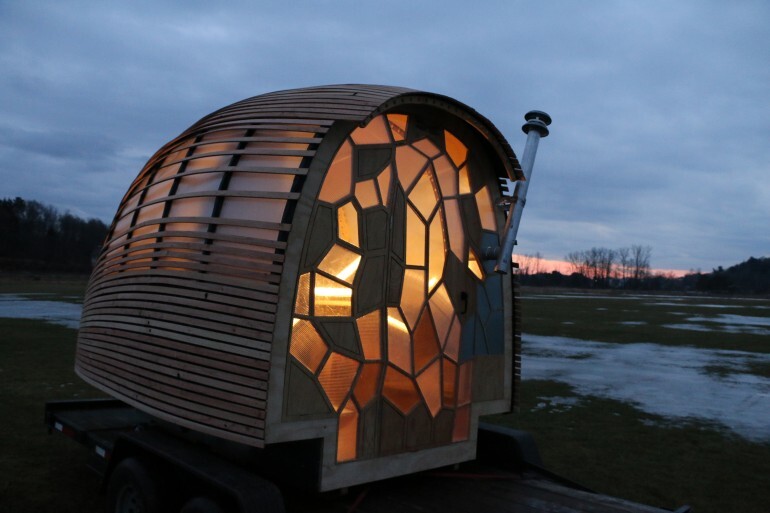 The students at Vermont's Green Mountain College Renewable Energy and Ecological Design class designed and built a tiny home called OTIS