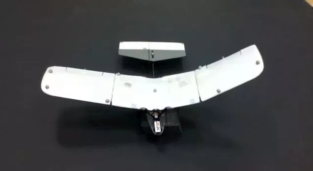 The Urbana-Champaign MAV features articulated wings with movable trailing edge flaps