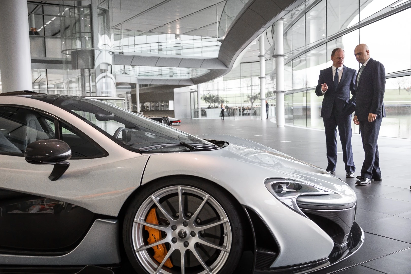 A customer McLaren P1 sits in the foyer, but the customer does come to drive it occasionally