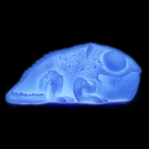 Huey the Color Copying Chameleon Lamp identifies any color that it's placed on, then glows in that color
