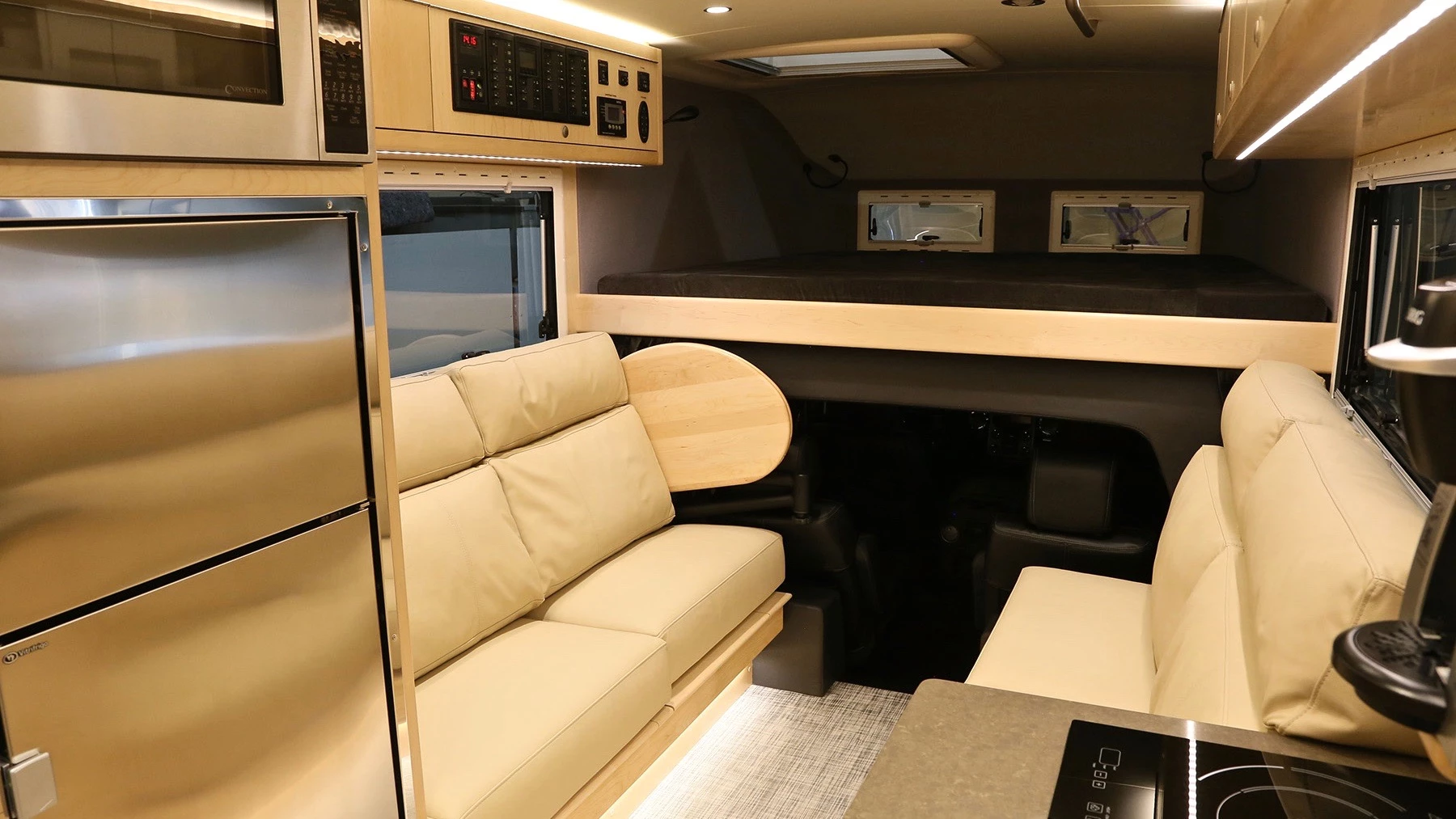 The Telluride floor plan is the only one to seat six, on two large front sofas