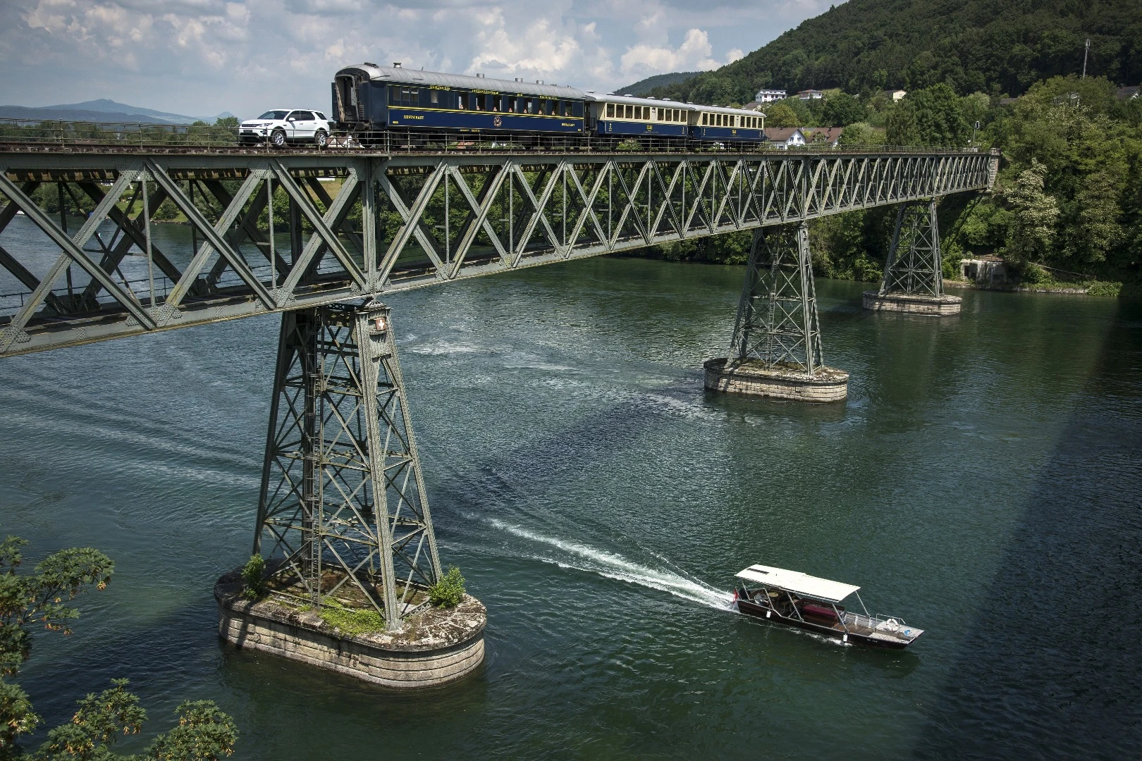 The car crossing the River Rhine