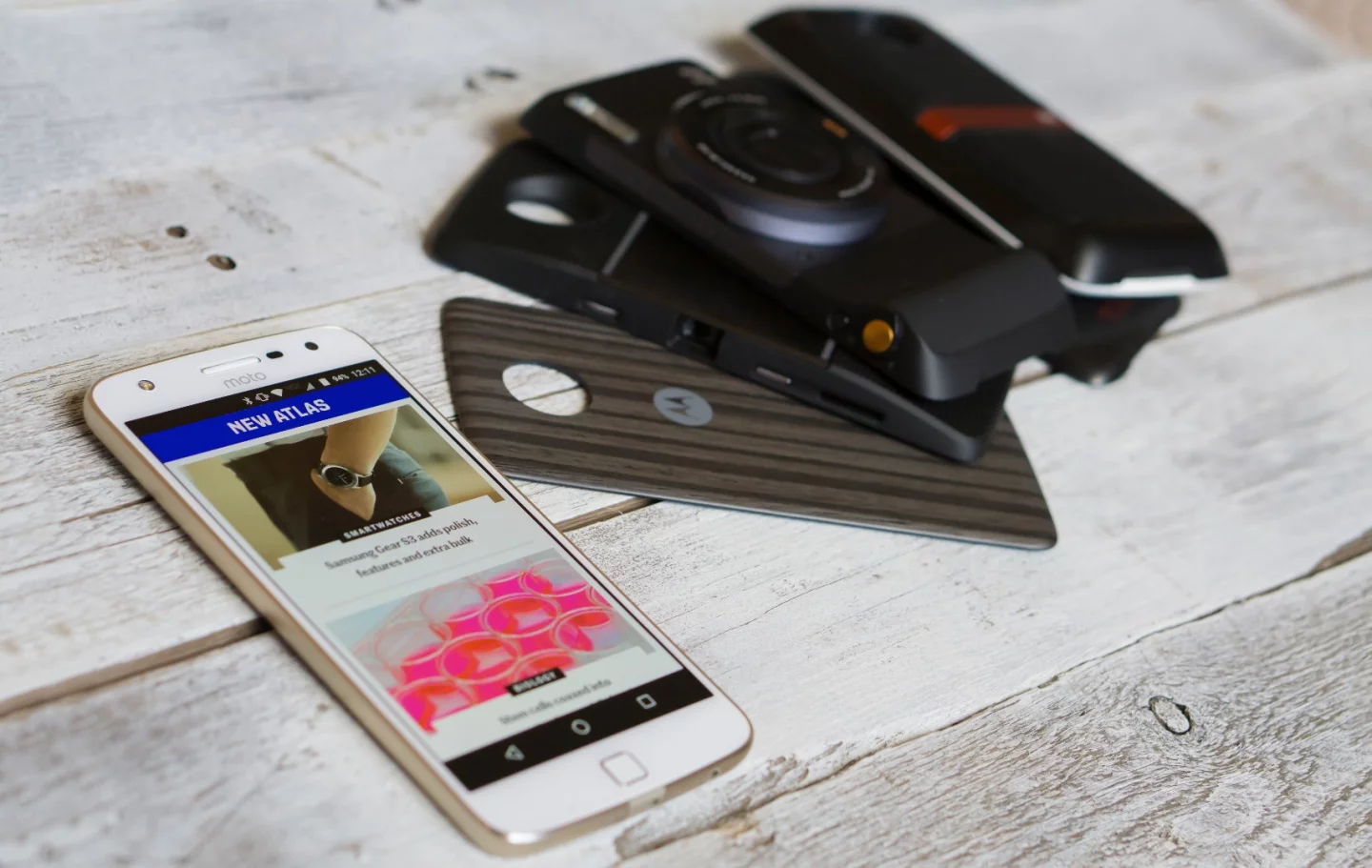 The Moto Z Play with several mods