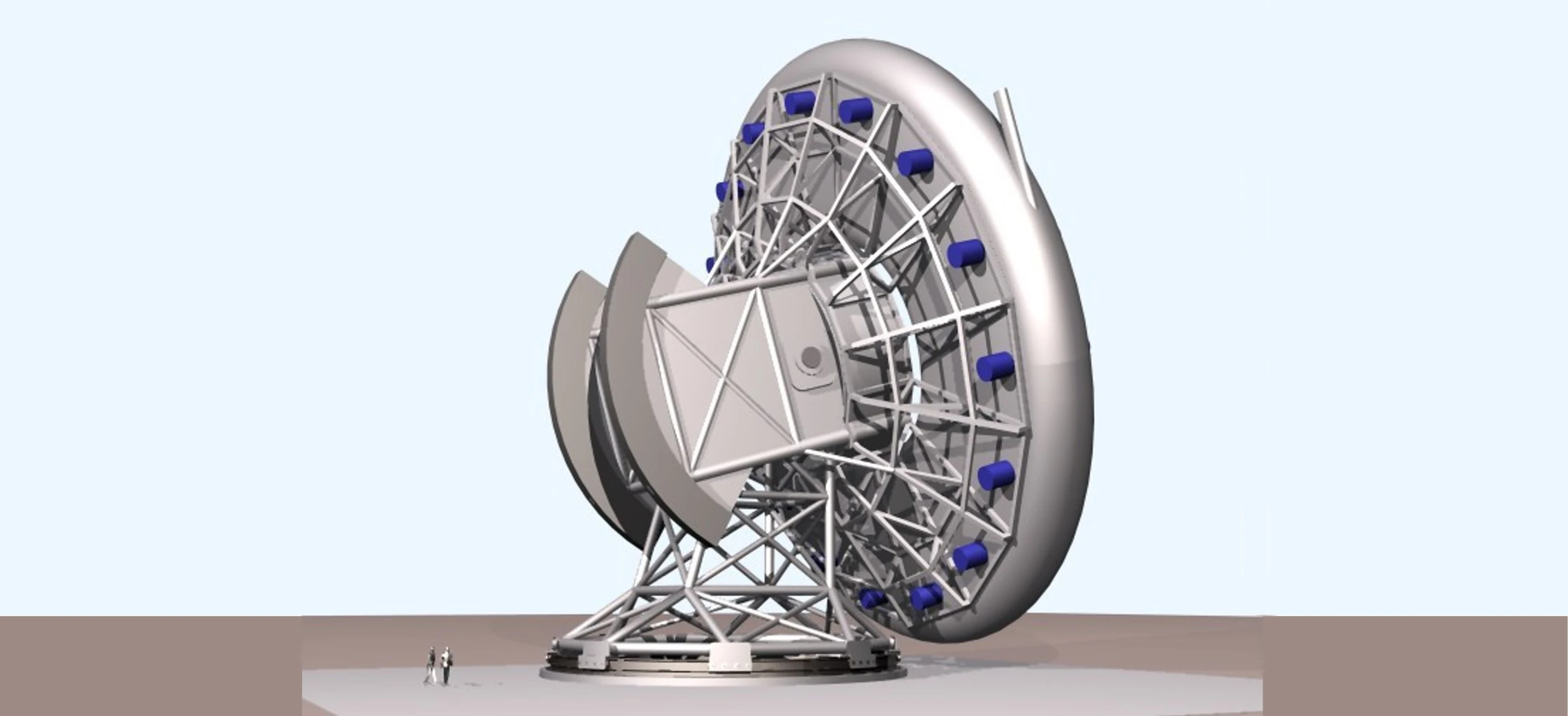 Artist's concept for a slingatron space launcher to hurl payloads into space