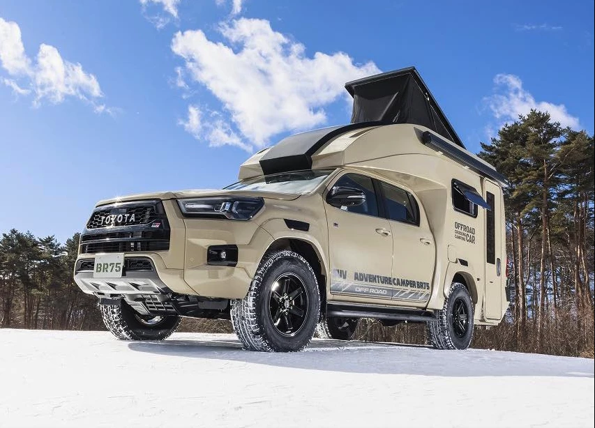 The BR75 SUV Adventure Camper combines the rugged, nimble capability of the Toyota Hilux with a cozy hotel room-on-wheels
