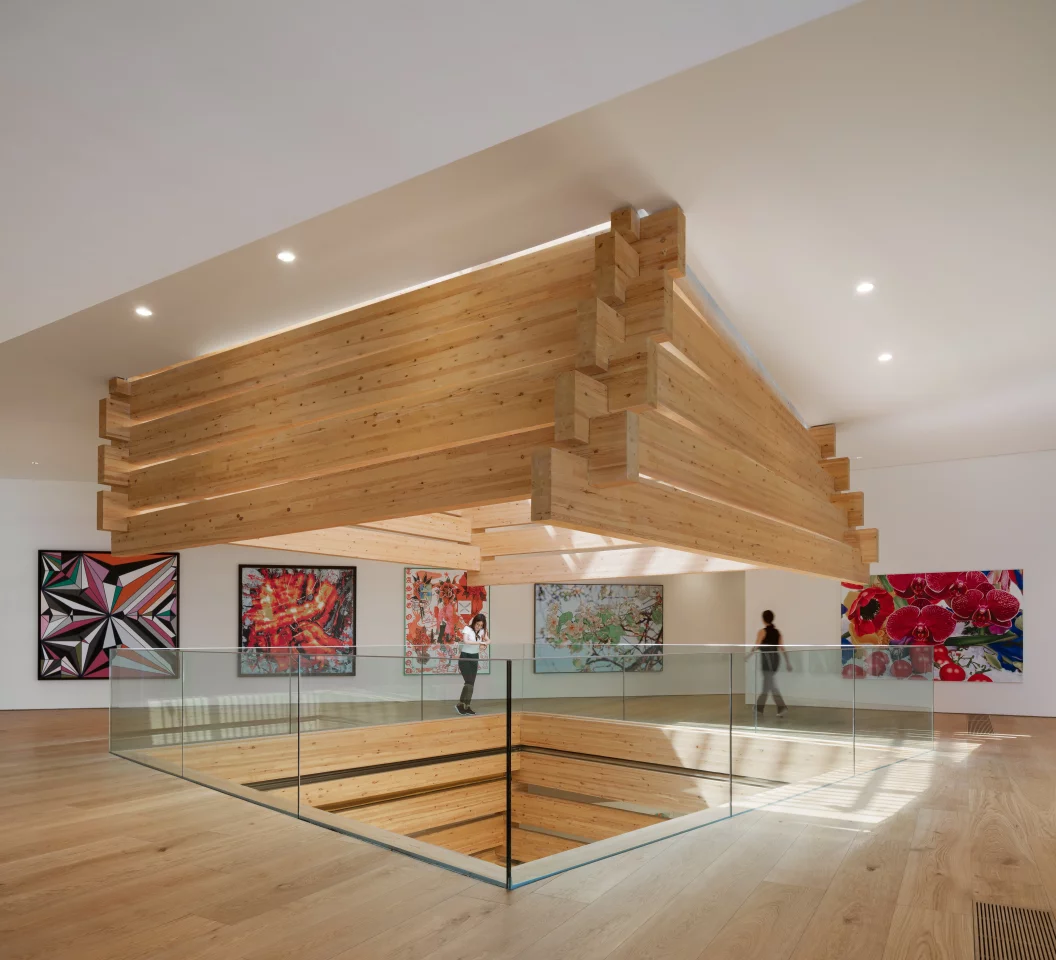 OMM has a large skylit atrium at its center that offers natural light within