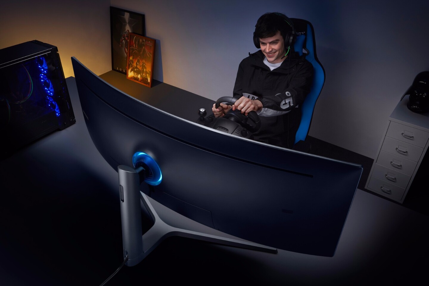 Gamers may need to buy a sturdy new desk to support Samsung's new CHG90 ultra-wide gaming monitor