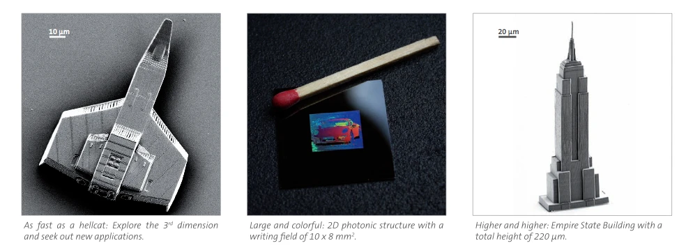Nanoscribe 3D printing examples