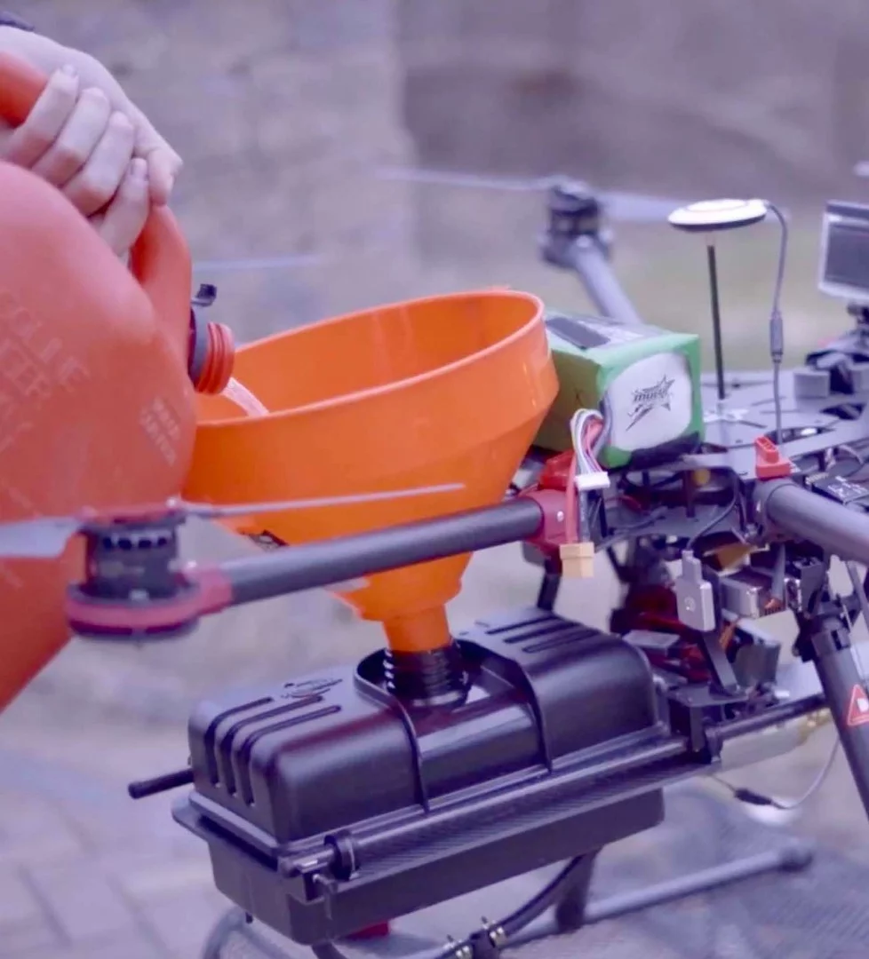 The one-gallon fuel tank provides 100 seconds of firing time and allows the the TF-19 Wasp to spit out a 25-foot-long, targeted stream of fire using a range of fuels