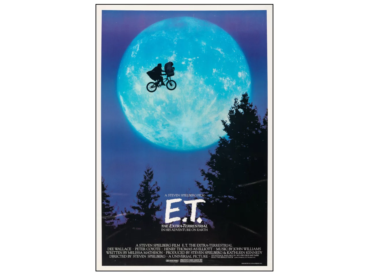 American film poster for E.T. The Extra-Terrestrial (1982) (27” X 40.25") | Sold for: $840 by Heritage Auctions on December 13, 2020