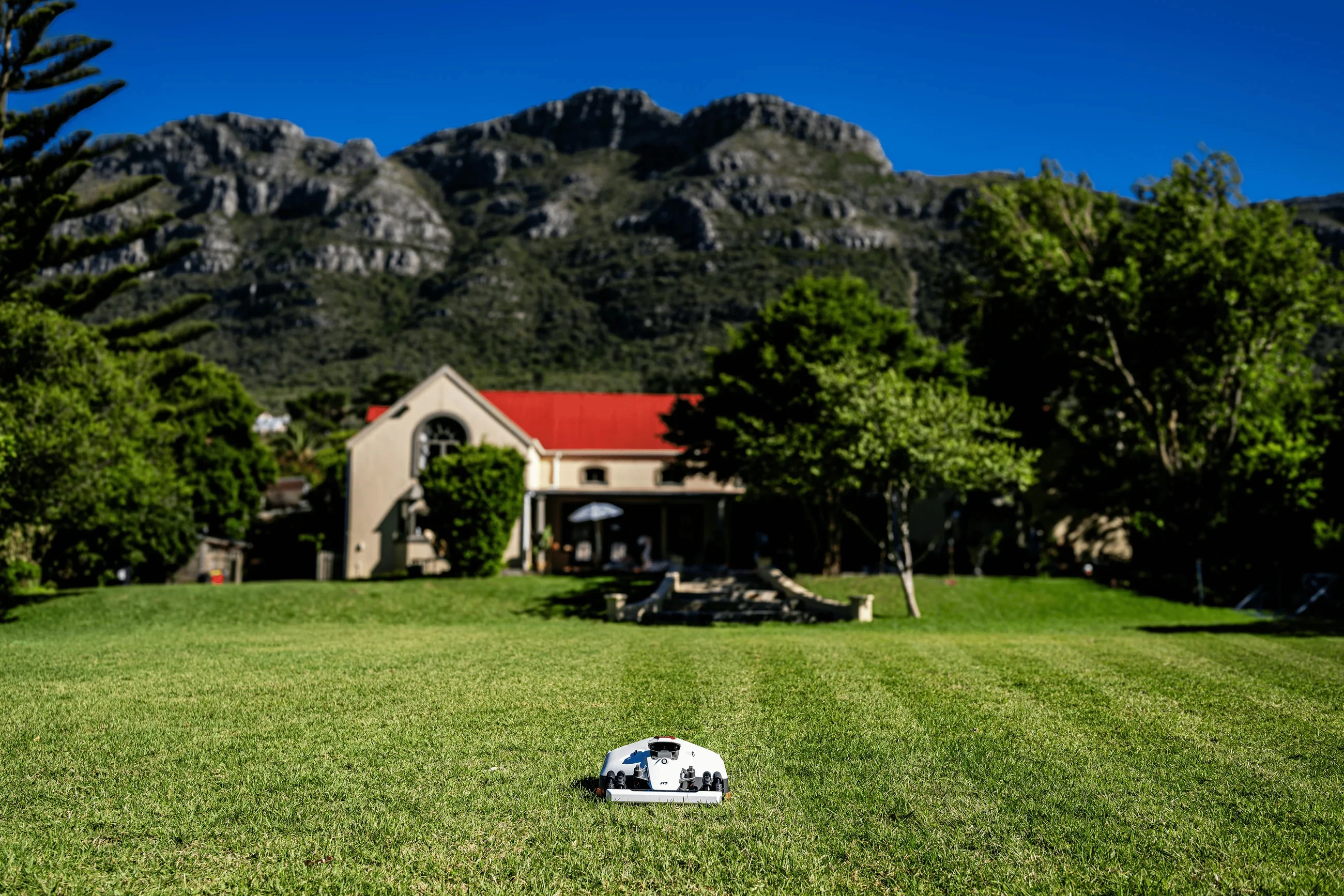 Sadly, this is not my yard. This is the Luba 2 AWD 3000HX mowing the yard I wish I had