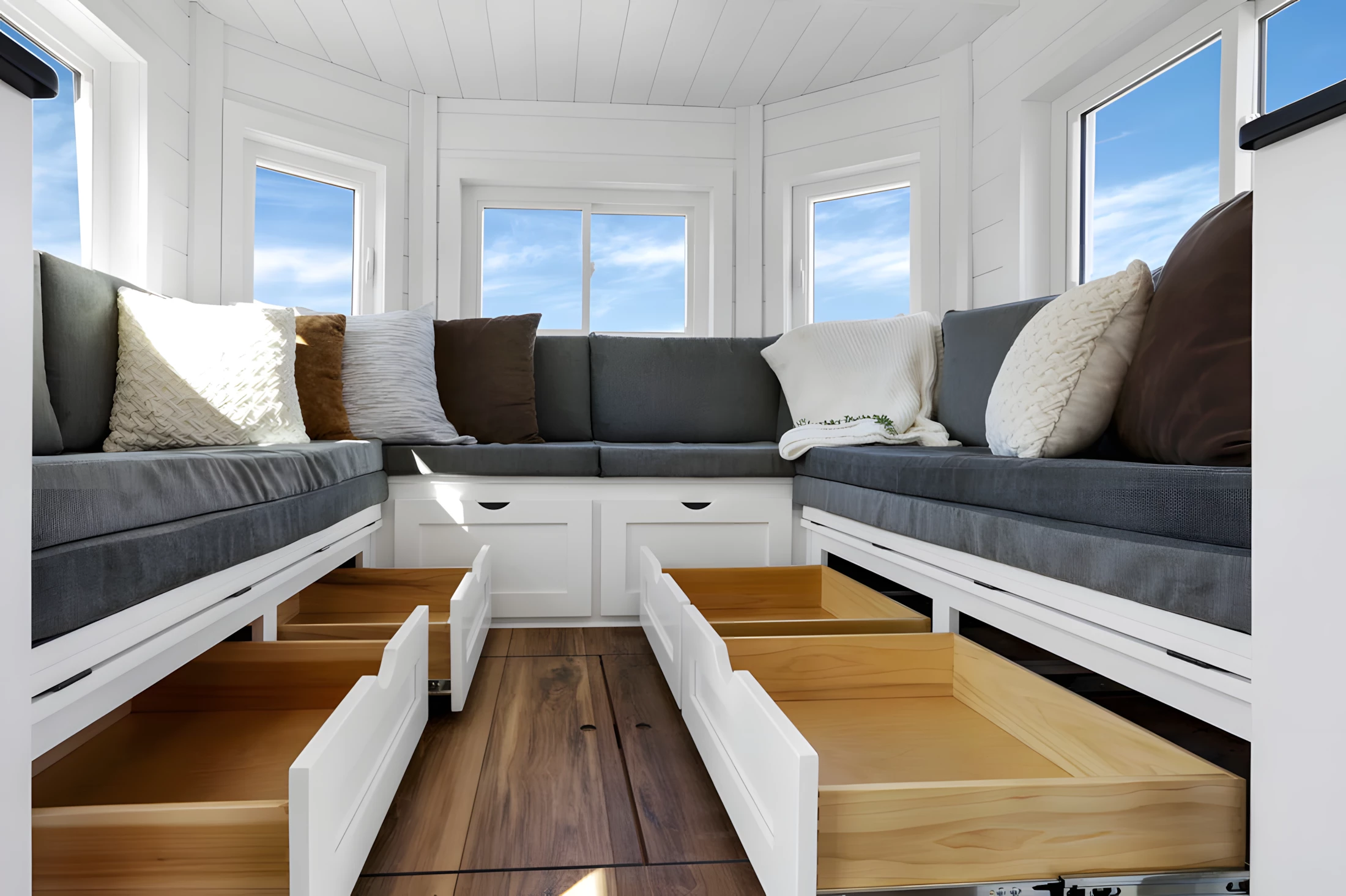 The Shadow's living room has drawers for additional storage